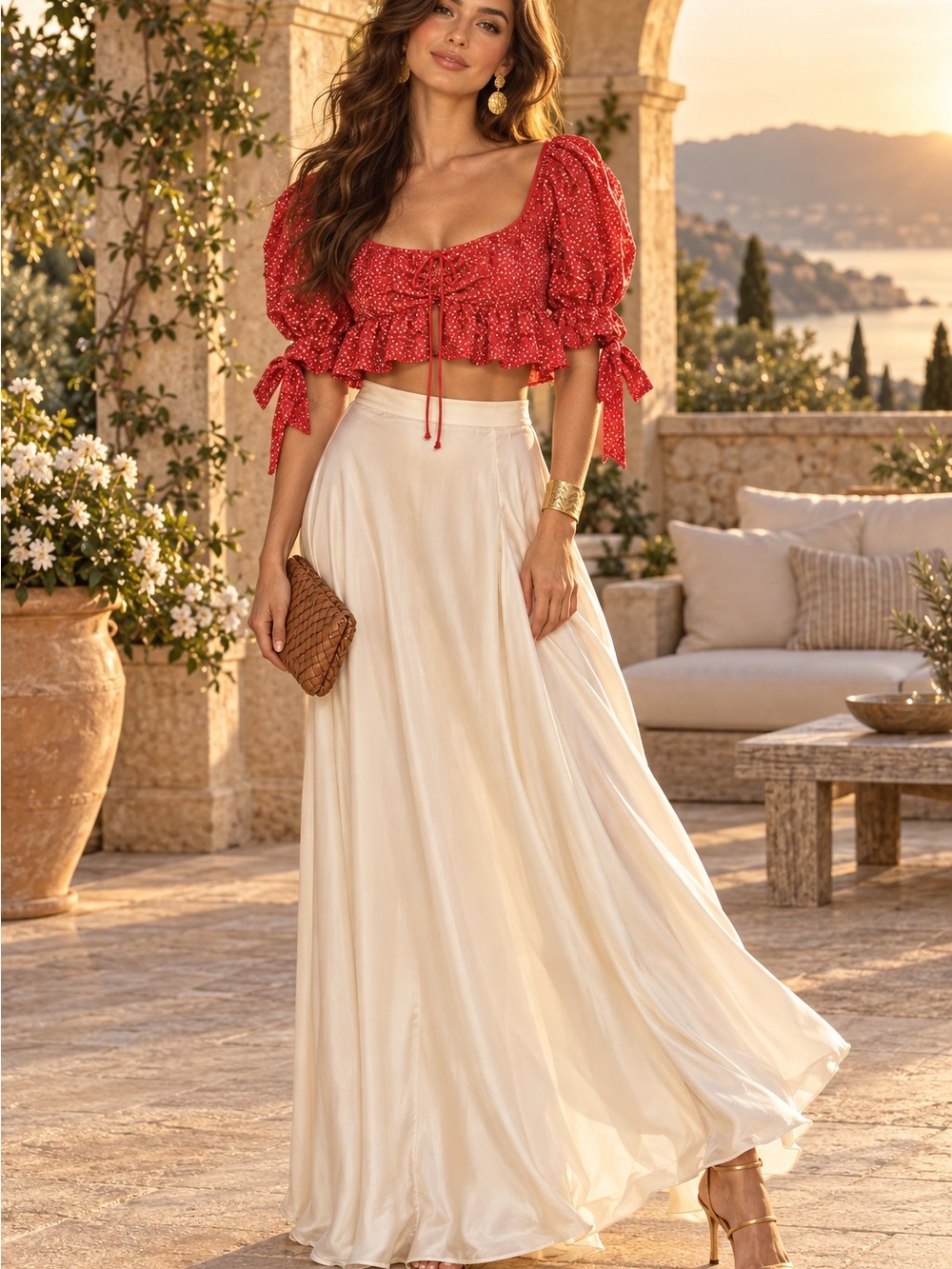 For love & Lemons Elegant Cream Maxi Skirt - Flowing A-Line Women's Skirt